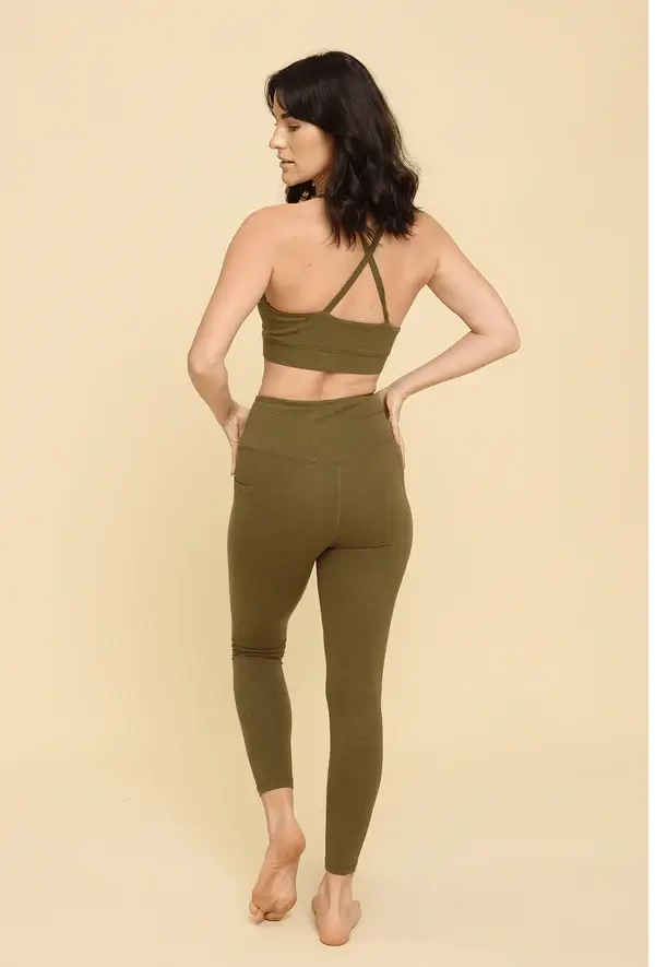 Horizon Hemp Leggings - Olive