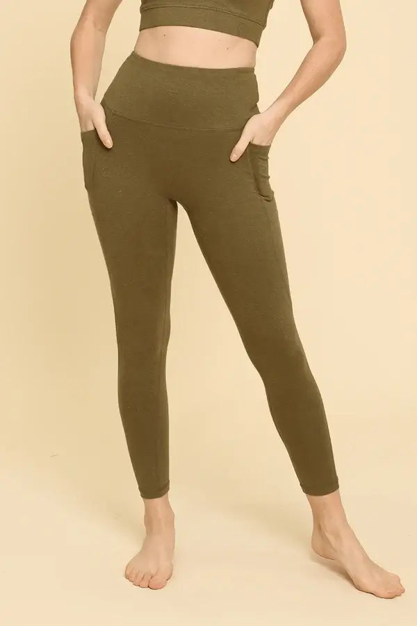Horizon Hemp Leggings - Olive