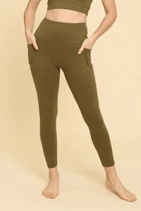 Horizon Hemp Leggings - Olive