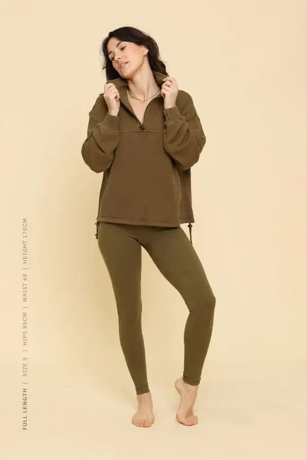 Horizon Hemp Leggings - Olive