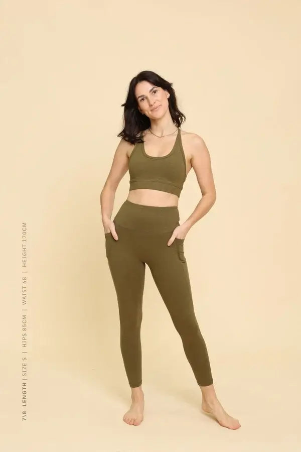 Horizon Hemp Leggings - Olive