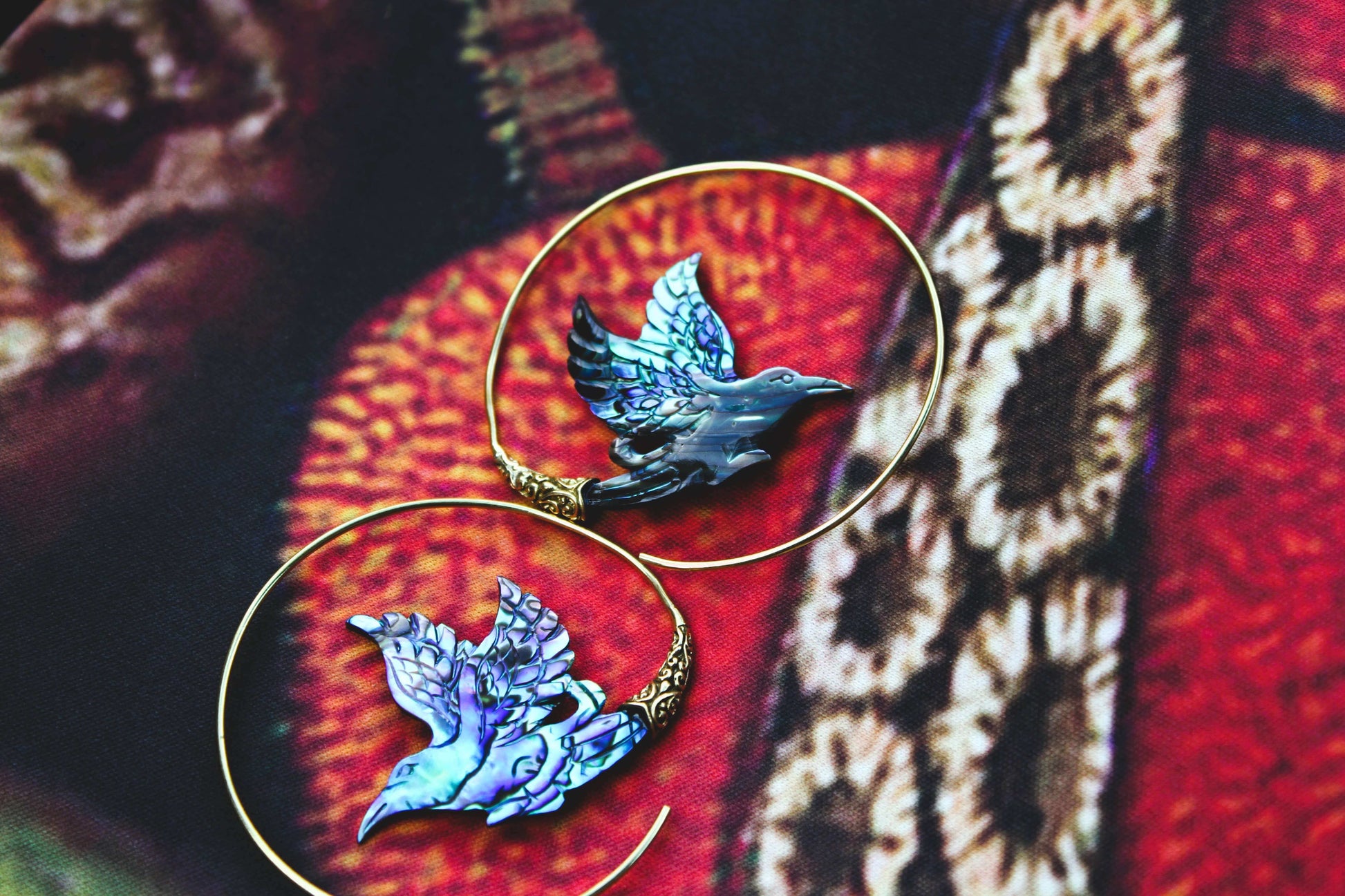 Spiral Hummingbird Paua Shell Earring Tantrika Australia