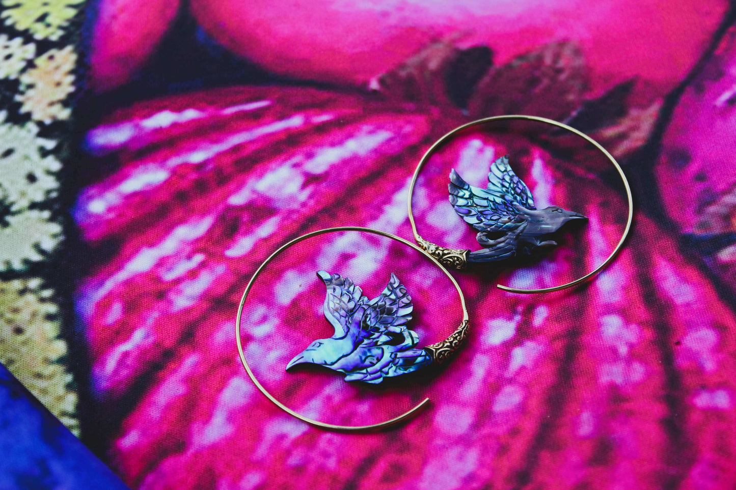 Spiral Hummingbird Paua Shell Earring Tantrika Australia