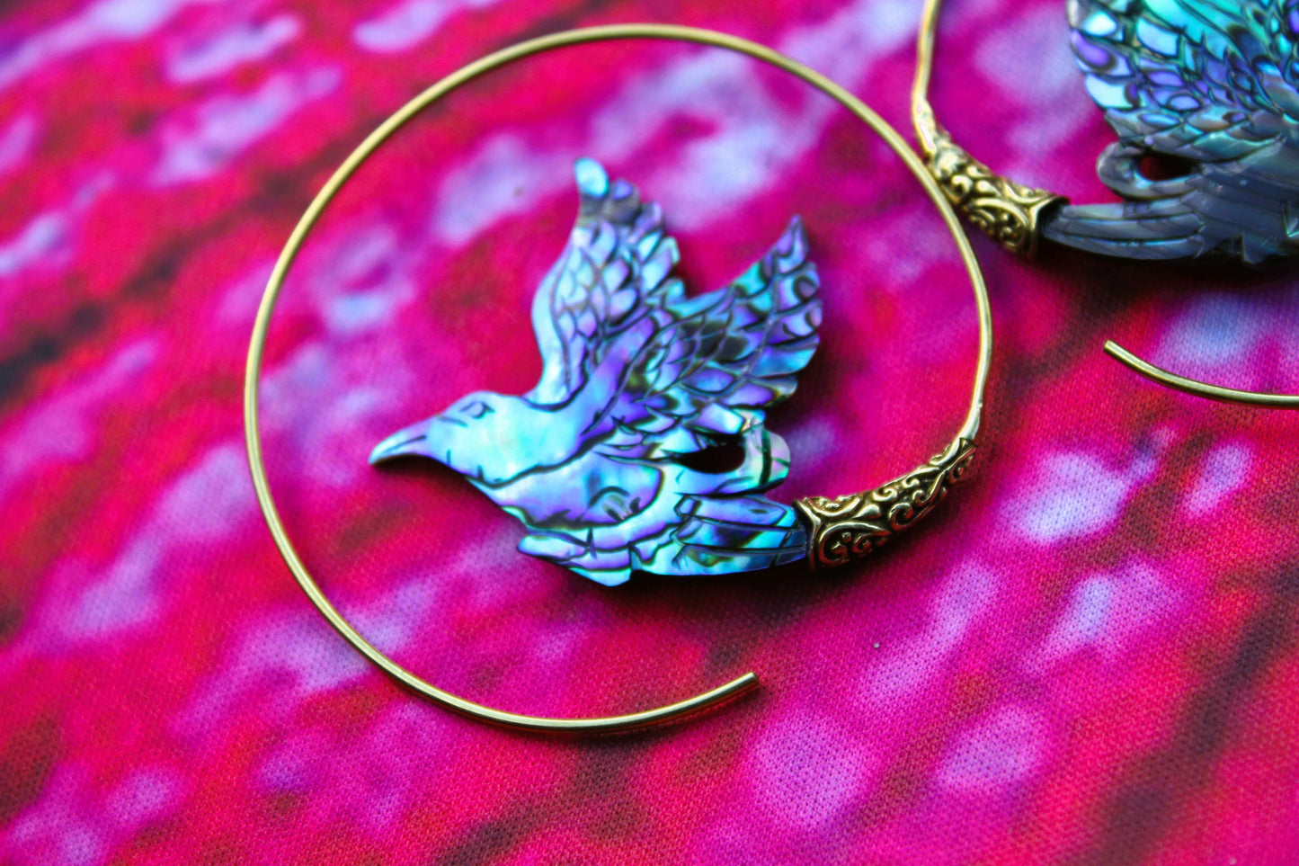 Spiral Hummingbird Paua Shell Earring Tantrika Australia