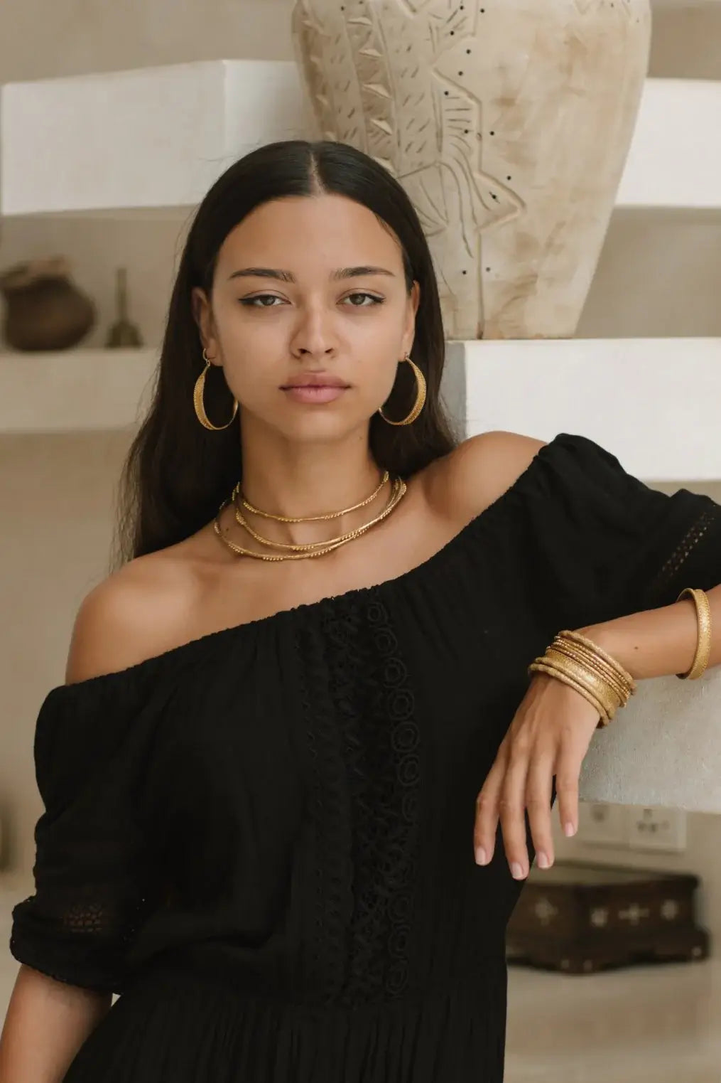 indra brass hoops by nakila collective