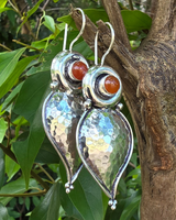 silver earring with gemstone