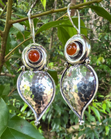 silver earrings with gemstone