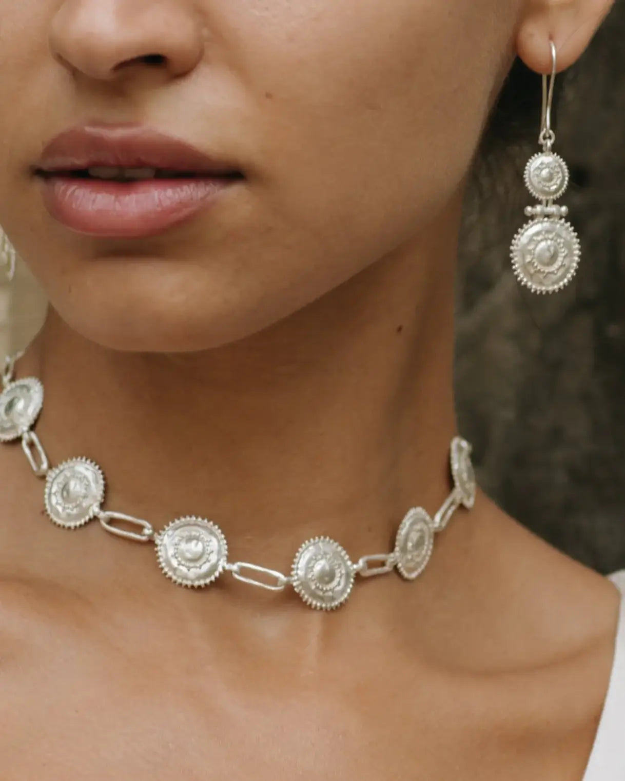 white brass earrings by nakila