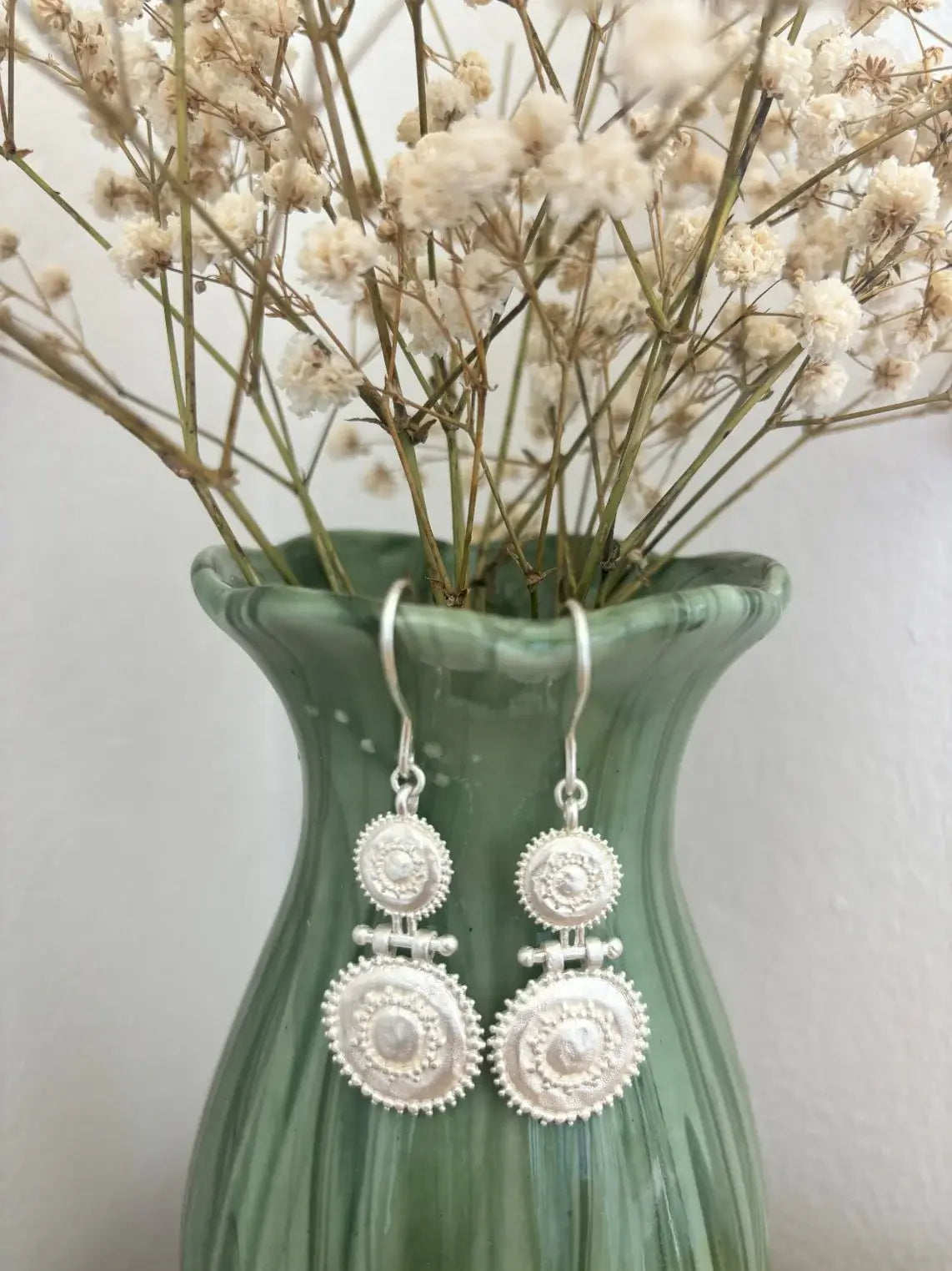 white brass earrings by nakila
