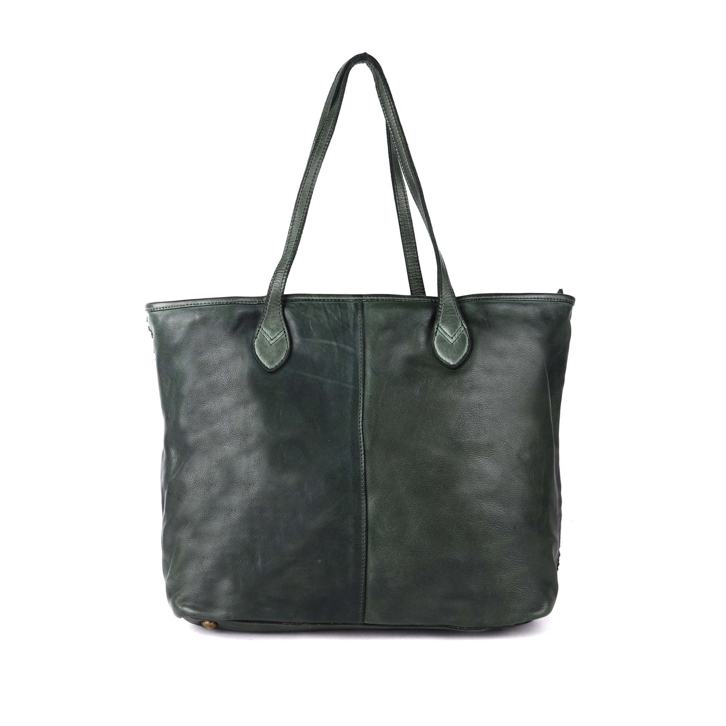 Leather woven shopper bag