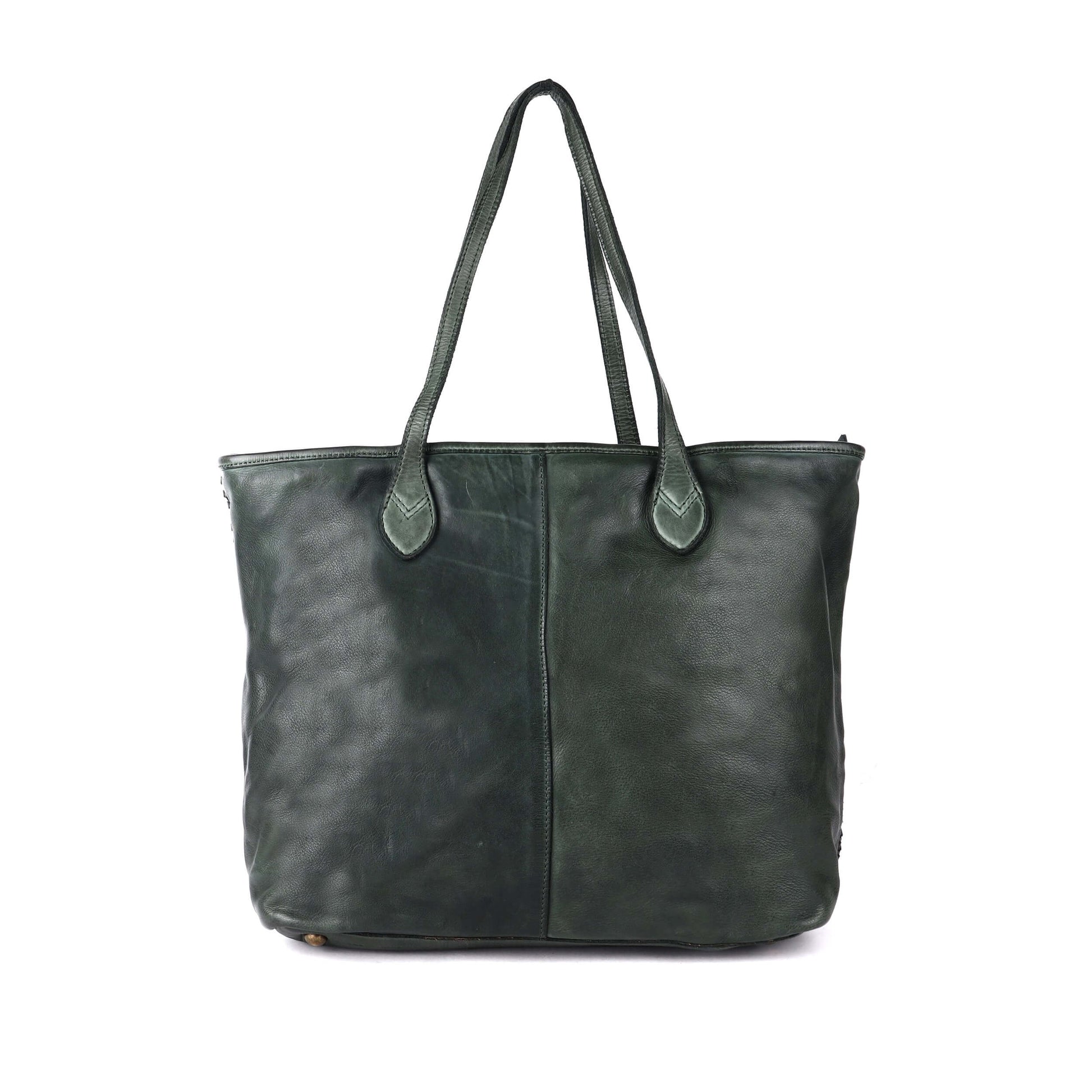 Leather woven shopper bag