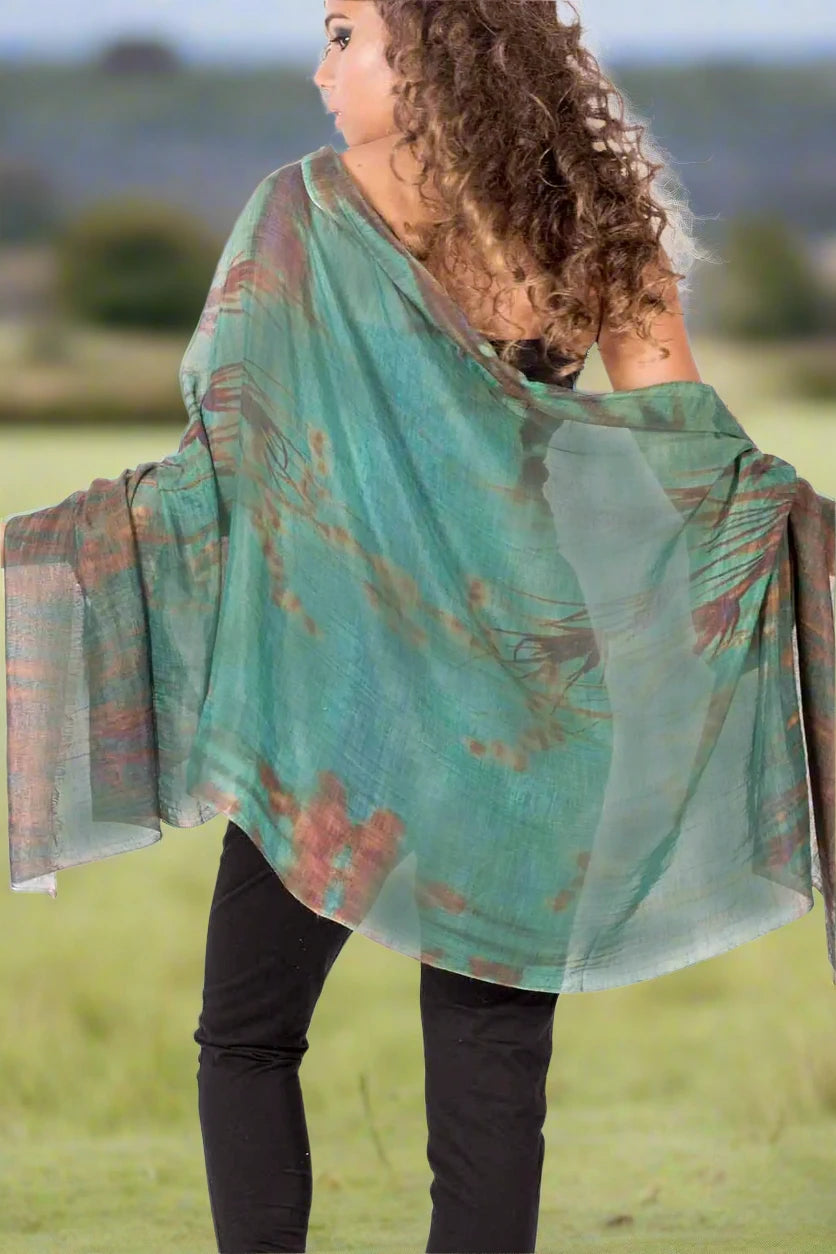 Kangaroo Grass Silk and Wool Scarf Harriet Jane at Tantrika Australia