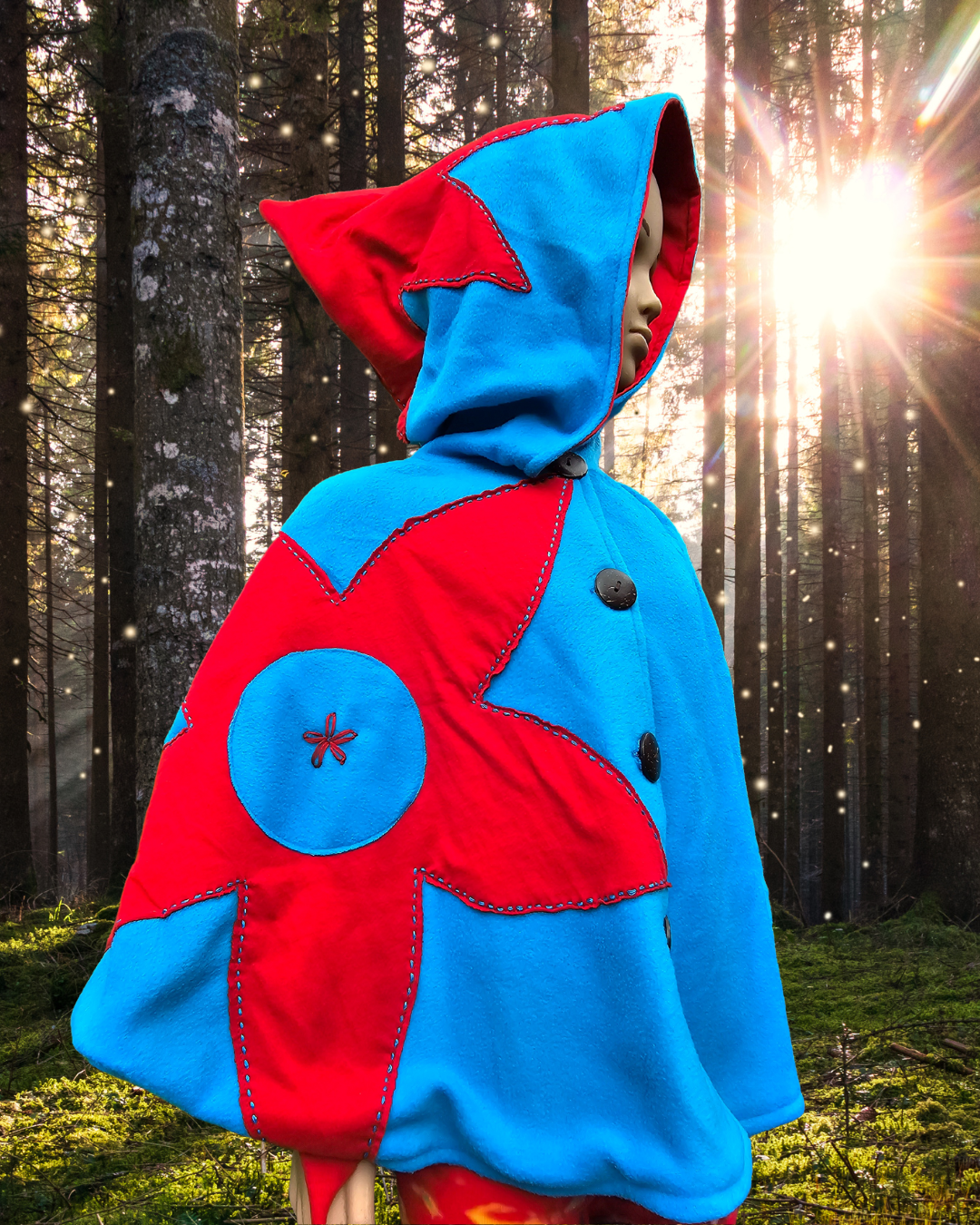 kids poncho pointed star fleece tantrika australia sustainable fashion