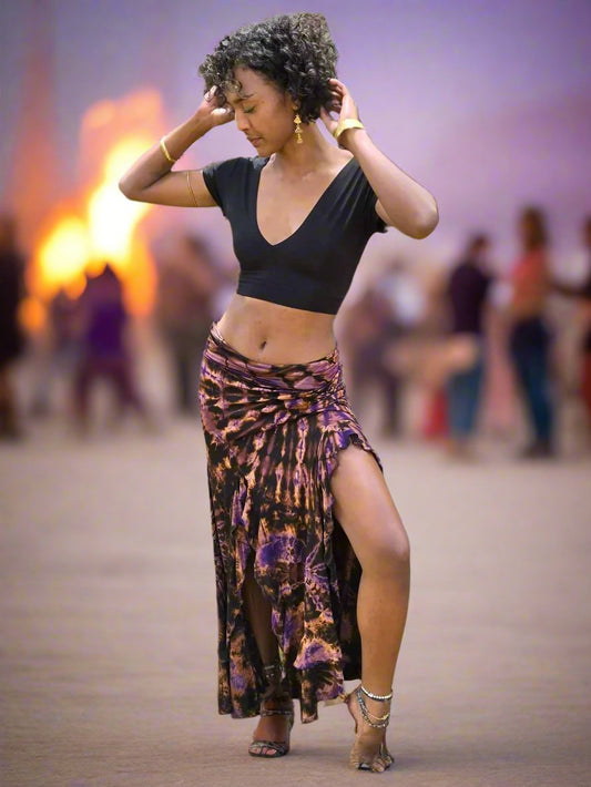 lala ruffle skirt with splits