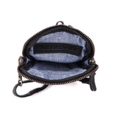 leather woven phone bag