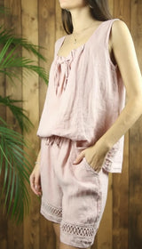 Leia Lace Linen Shorts