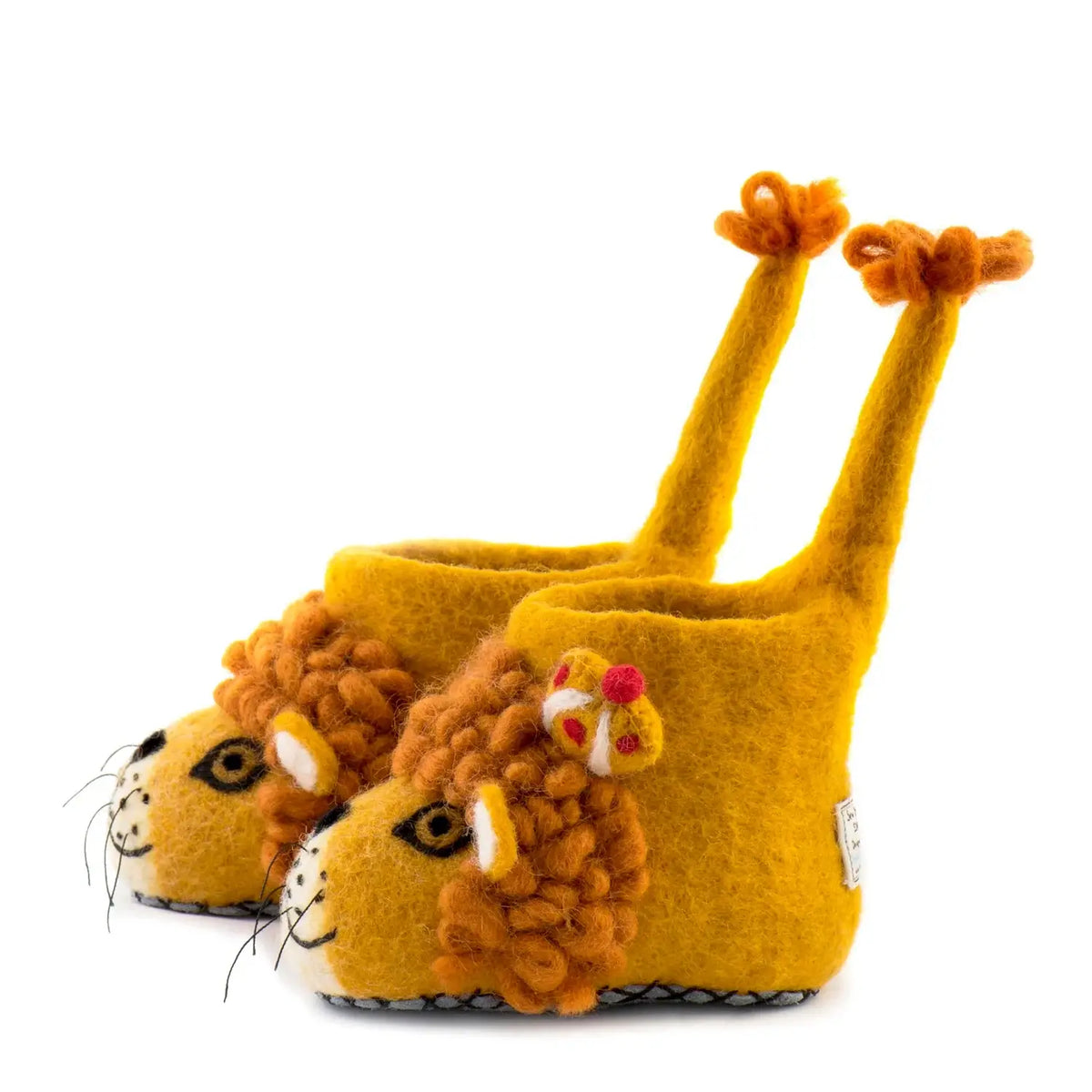 kids felt lion slippers