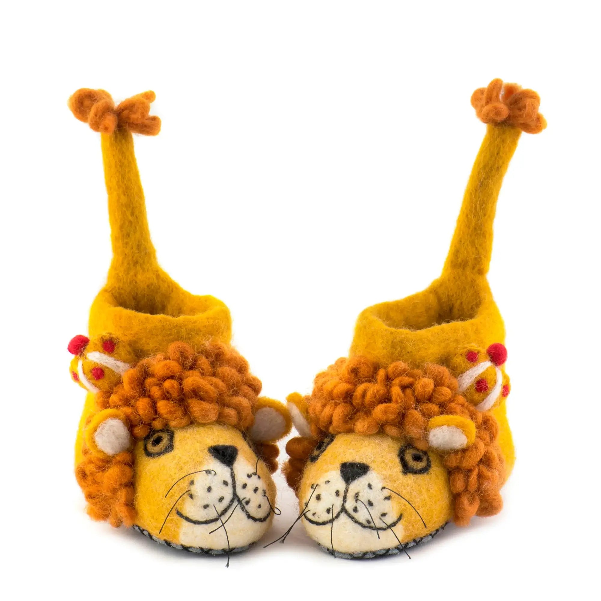 kids felt lion slippers