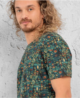 mayan print mens cotton t-shirt