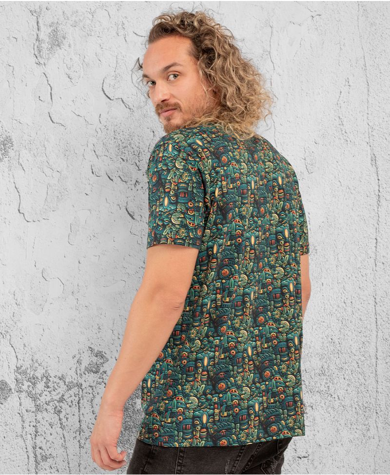 mayan print mens cotton t-shirt