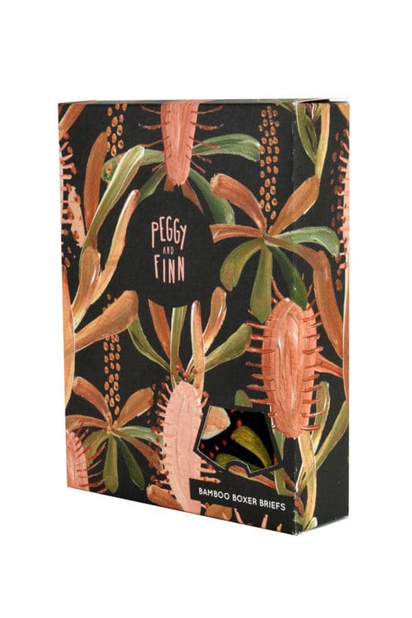 grass tree print bamboo mens boxers