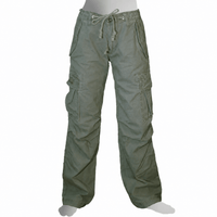 Green cargo pants on a white background