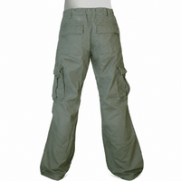 Green cargo pants on a white background