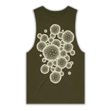 mens green tank with geometry print