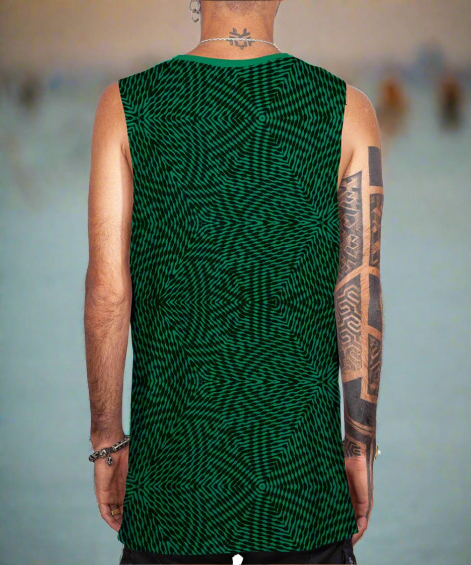 mens psychedelic print cotton tank