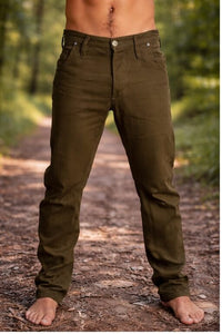 Hemp Drill Jeans-Olive