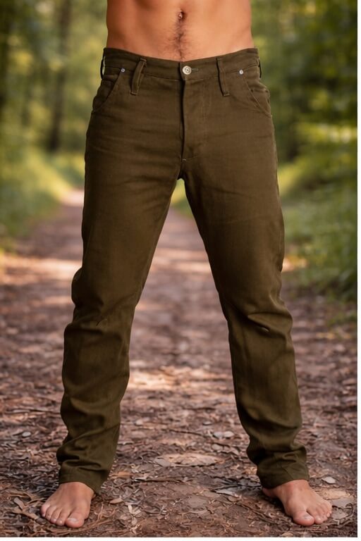 Hemp Drill Jeans-Olive