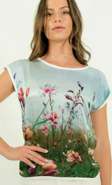 harriet jane silk tshirt with seaside meadow flowers print