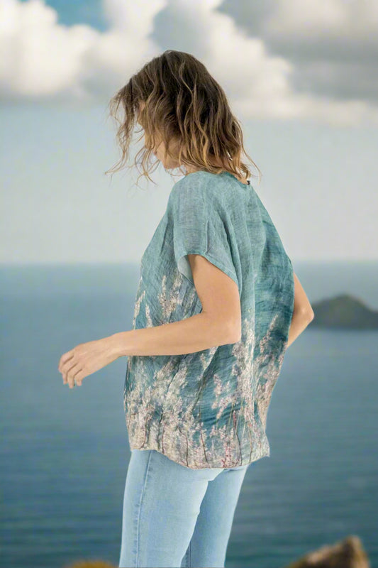 harriet jane linen top one size ocean view