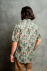 100% tencel shirt with protea botanical print mens shirt