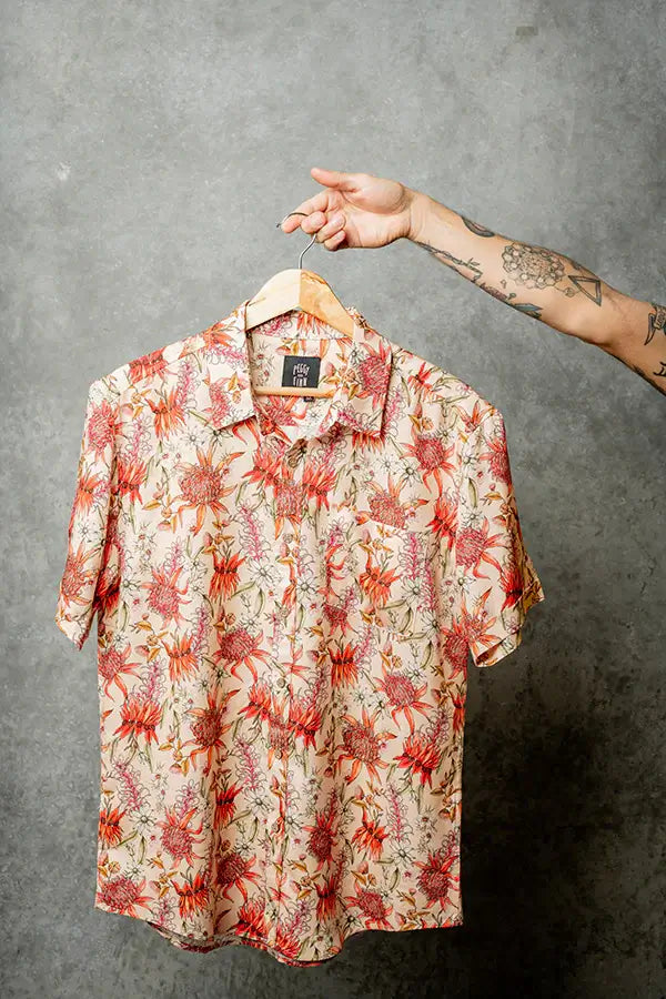 peggy and finn botanicals print tencel shirt