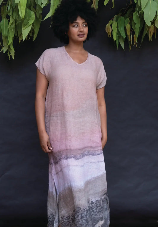 Harriet Jane - Pink Salt Lake Maxi Kaftan