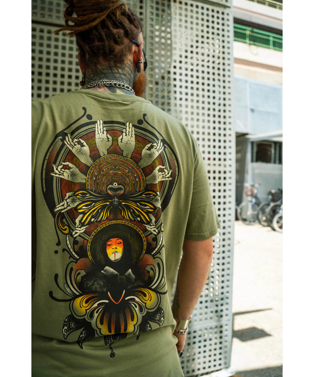 mens oriential and psycadelic tshirt