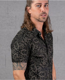 mexi psychedelic print mens button up shirt