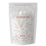 Harmoni Organic Energy Brew package with sun design and text on a white background
