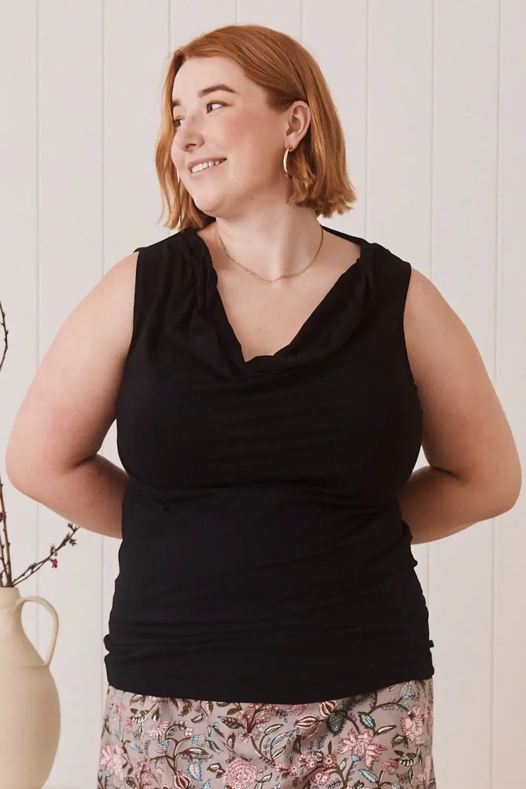 rosa cowl neck cotton top by mahashe