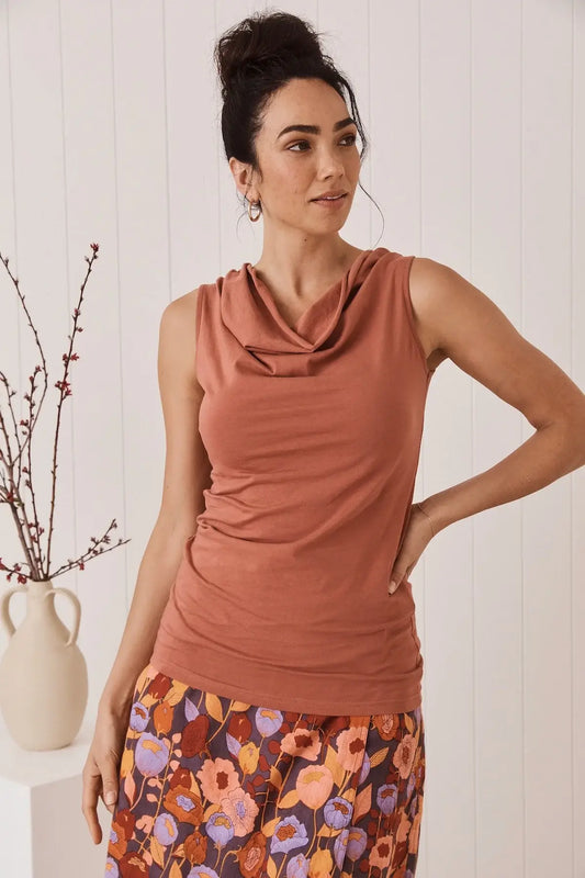 rosa cowl neck cotton top by mahashe