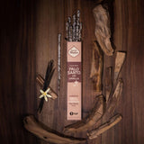 Palo Santo with Vanilla packaging on a wooden background