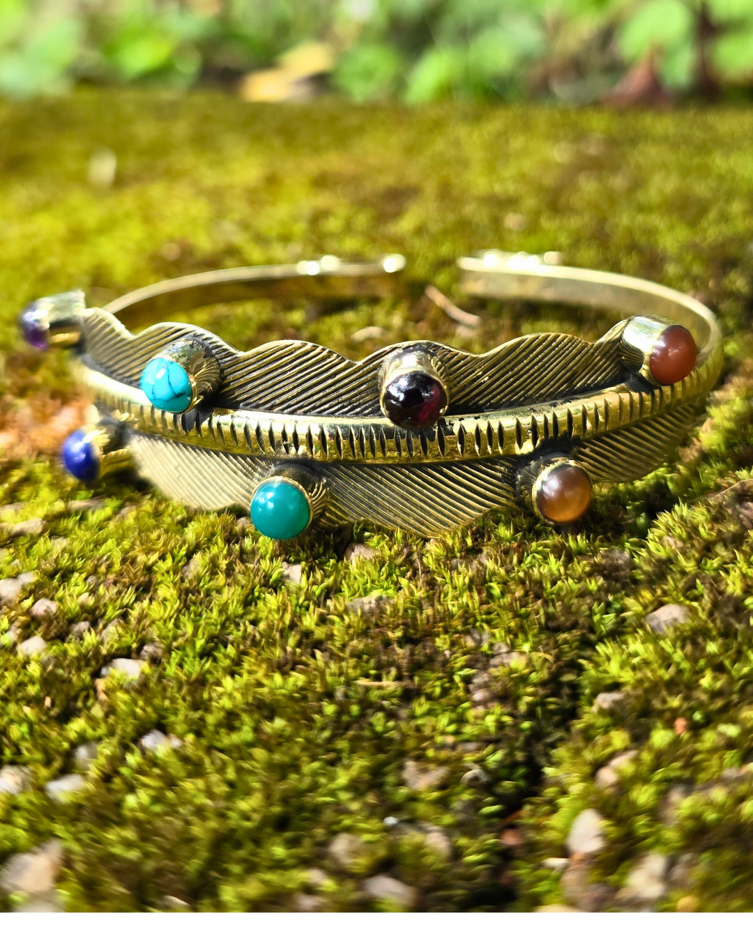 sevenfold leaf gemstone bangle tantrika jewellery australia