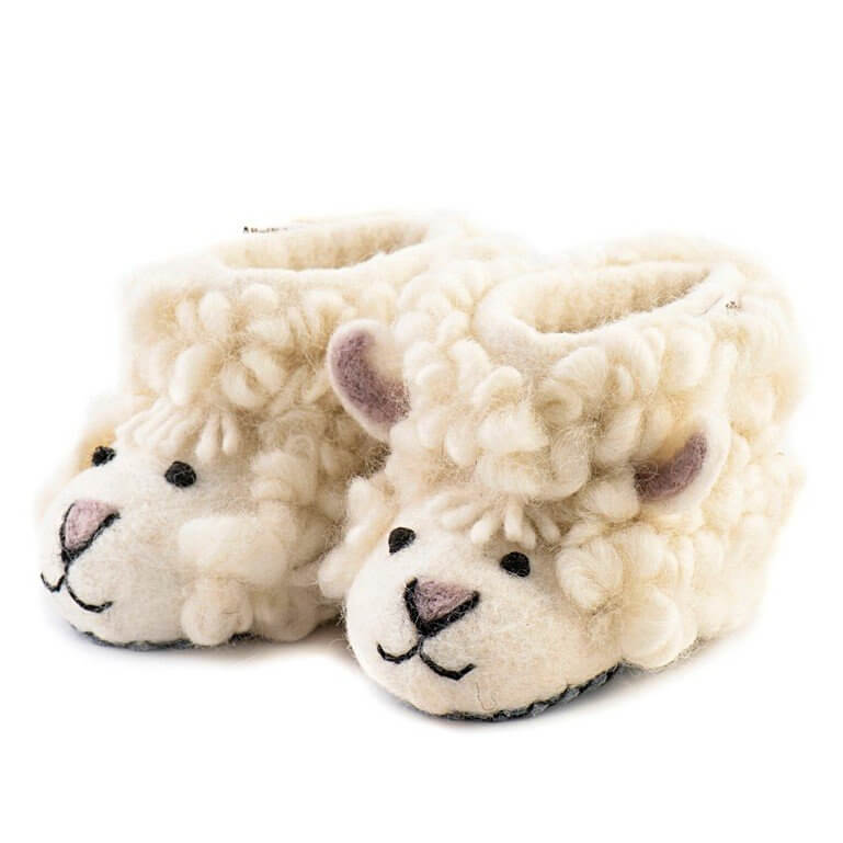 hand made felt sheep kids slippers