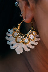 Shelby fan earrings from mother of pearl