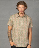 shipibo kene print mens button up