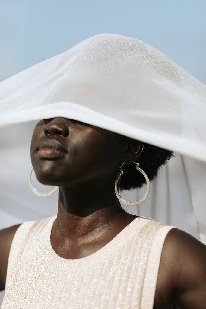 Shivani Hoops - White Brass