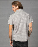 mens button up shirt with geometric print