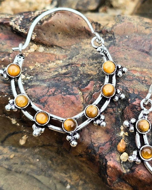 Sumi Silver Gemstone Earrings