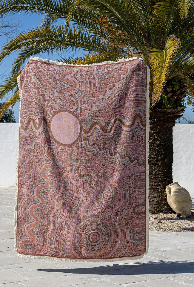 Sun Codes Indigenous Art Throw Rug